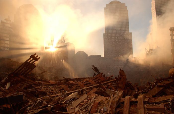 History: Collapse of the World Trade Center, September 11, 2001, Lower Manhattan, New York City, United States