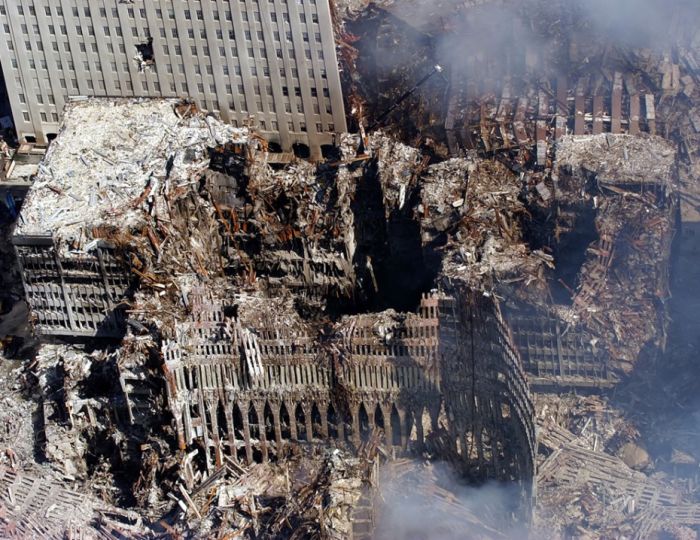 History: Collapse of the World Trade Center, September 11, 2001, Lower Manhattan, New York City, United States