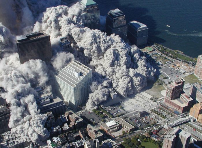 History: Collapse of the World Trade Center, September 11, 2001, Lower Manhattan, New York City, United States