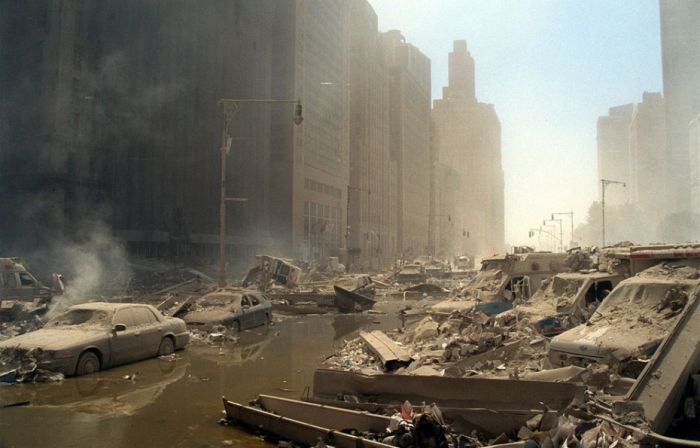 History: Collapse of the World Trade Center, September 11, 2001, Lower Manhattan, New York City, United States