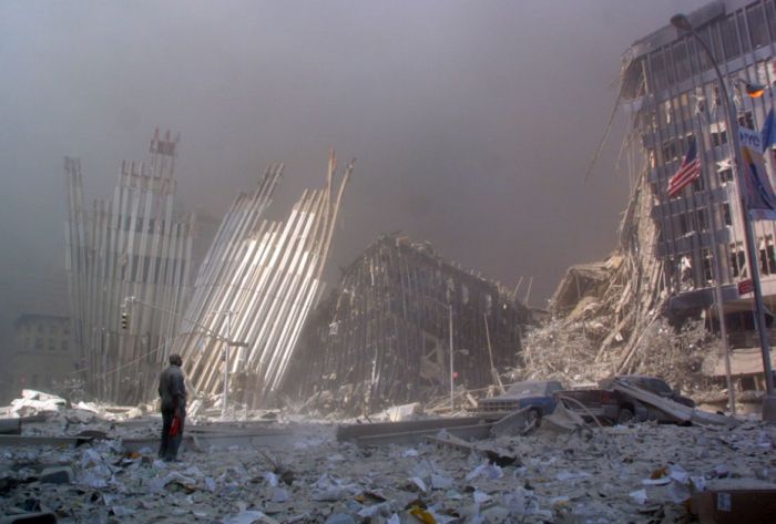 History: Collapse of the World Trade Center, September 11, 2001, Lower Manhattan, New York City, United States