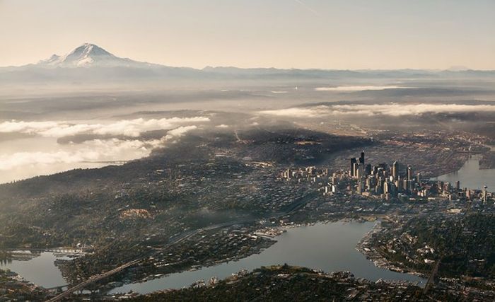 bird's-eye view aerial landscape photography