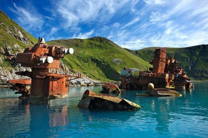 Murmansk light cruiser shipwreck, Russian Navy, Severodvinsk, Arkhangelsk Oblast, Russia