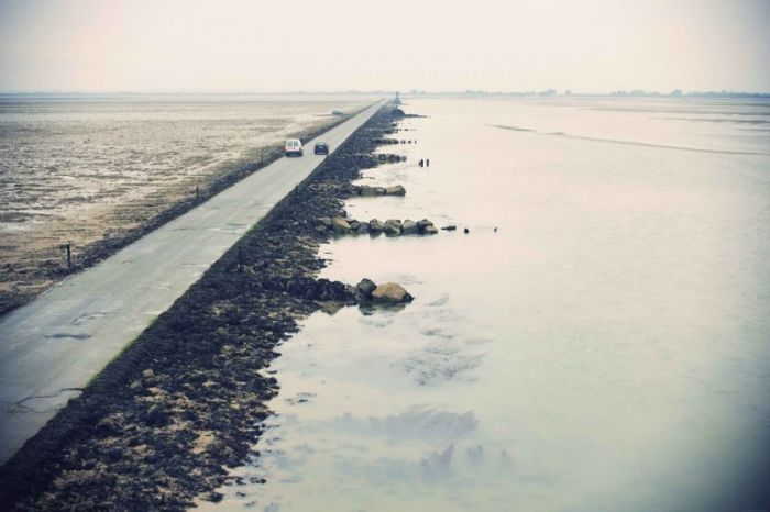 Le Passage de Gois ou Gôa, Île de Noirmoutier, Beauvoir-sur-Mer, Vendée, Pays de la Loire, France, Atlantic Ocean