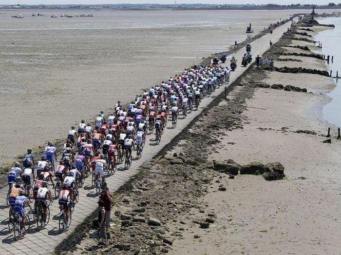 Le Passage de Gois ou Gôa, Île de Noirmoutier, Beauvoir-sur-Mer, Vendée, Pays de la Loire, France, Atlantic Ocean