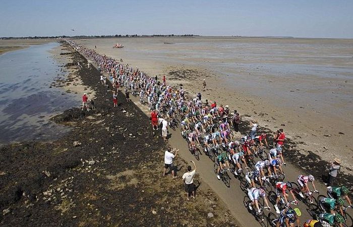 Le Passage de Gois ou Gôa, Île de Noirmoutier, Beauvoir-sur-Mer, Vendée, Pays de la Loire, France, Atlantic Ocean