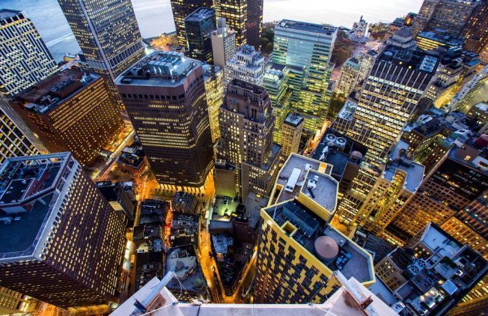 Bird's-eye view of New York City, United States