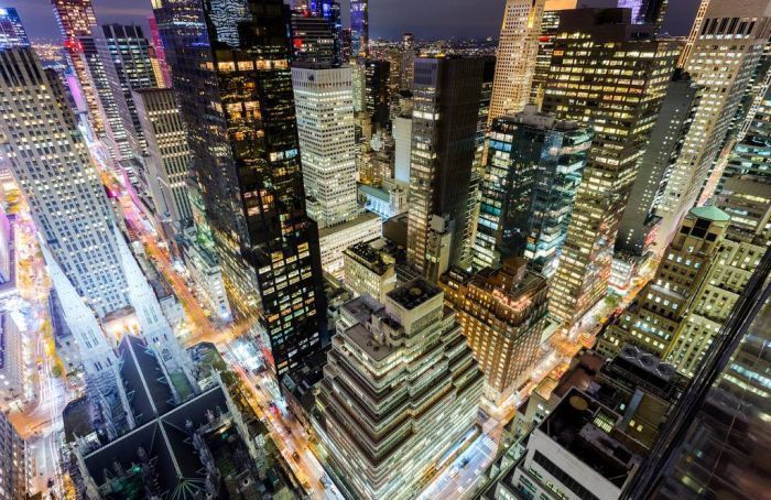 Bird's-eye view of New York City, United States