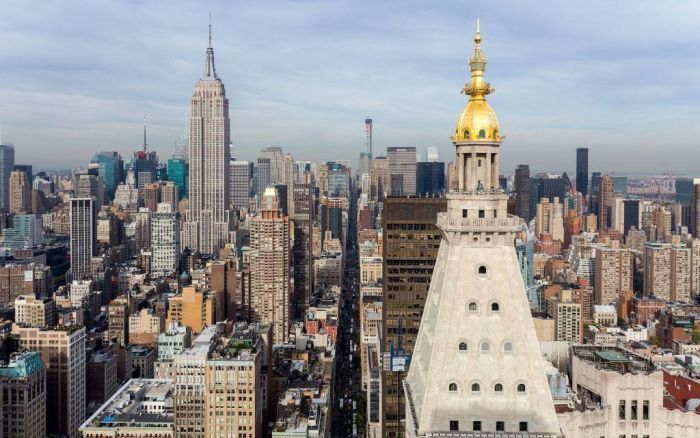 Bird's-eye view of New York City, United States