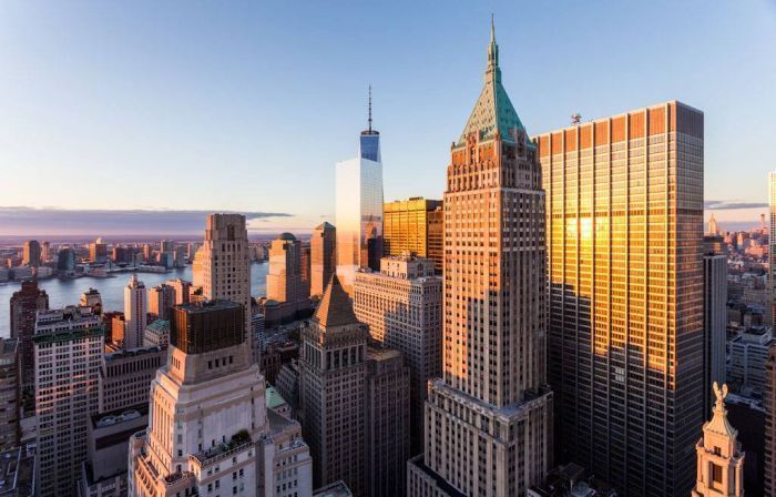 Bird's-eye view of New York City, United States