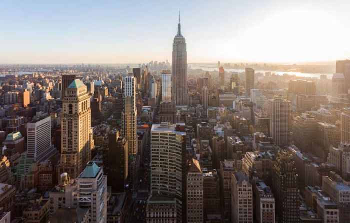 Bird's-eye view of New York City, United States