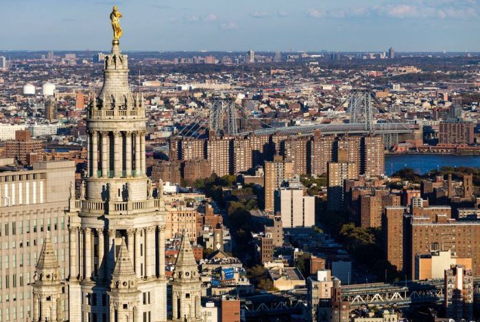 Bird's-eye view of New York City, United States