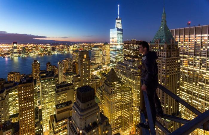 Bird's-eye view of New York City, United States