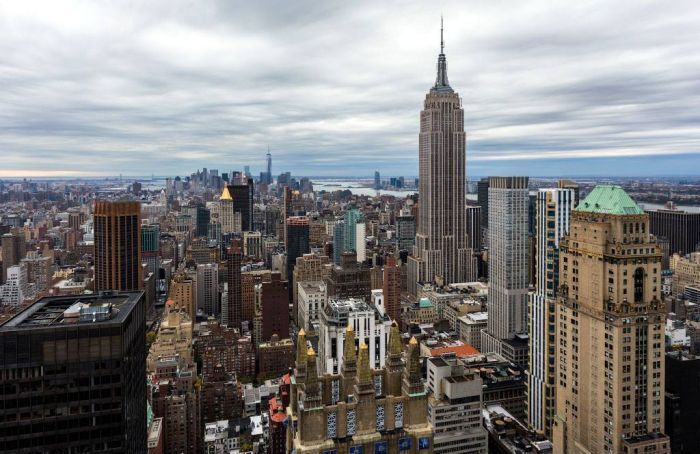 Bird's-eye view of New York City, United States