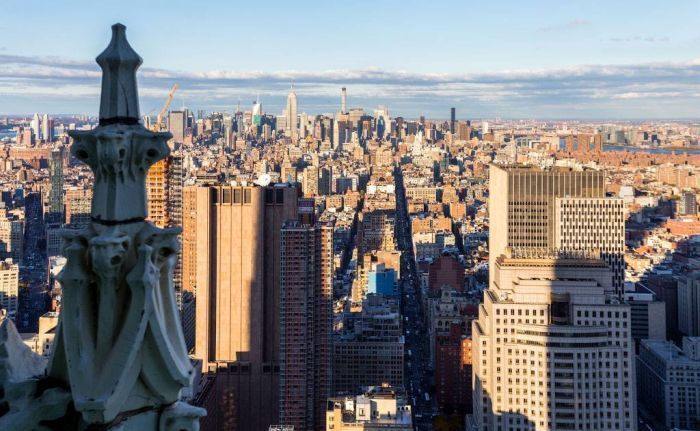 Bird's-eye view of New York City, United States