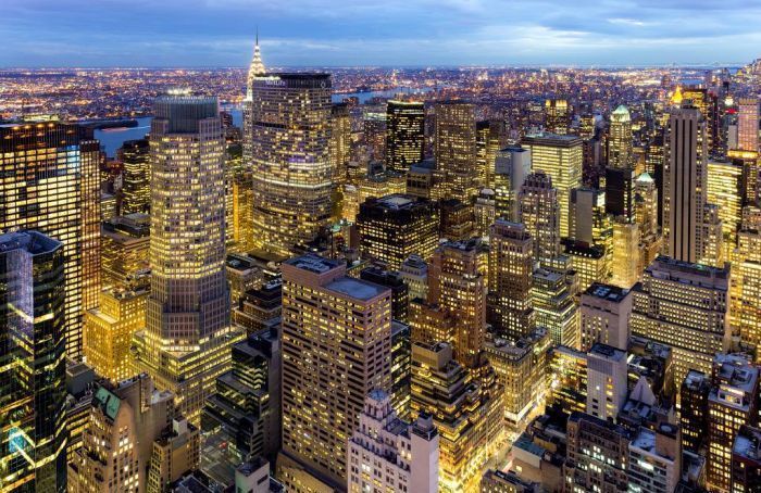 Bird's-eye view of New York City, United States