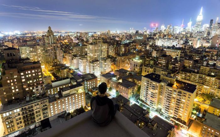 Bird's-eye view of New York City, United States