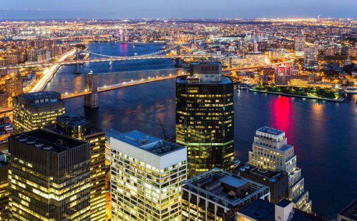 Bird's-eye view of New York City, United States