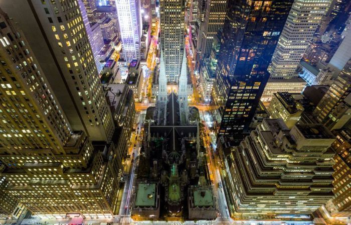 Bird's-eye view of New York City, United States