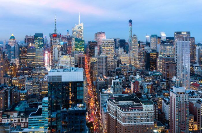 Bird's-eye view of New York City, United States