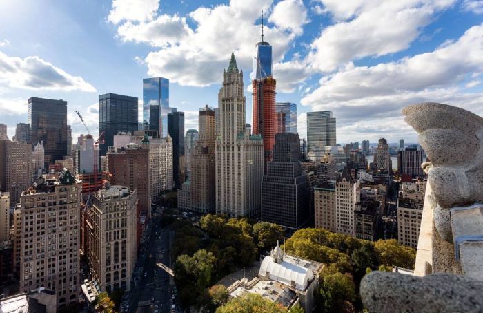 Bird's-eye view of New York City, United States