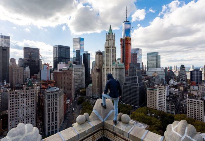 Bird's-eye view of New York City, United States