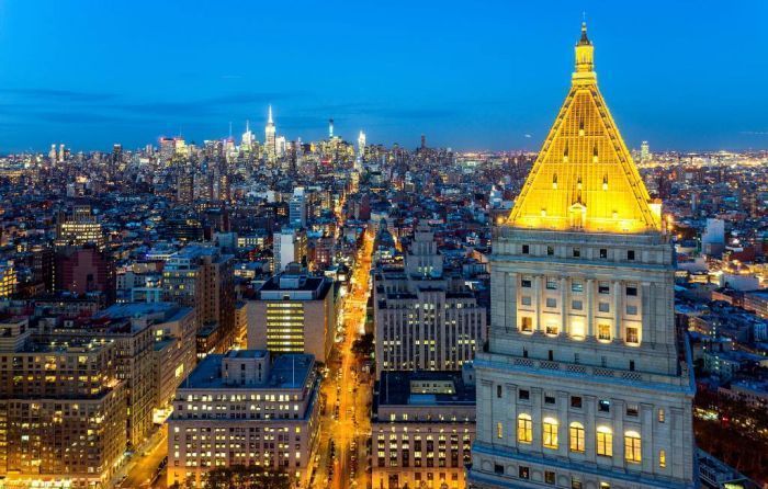 Bird's-eye view of New York City, United States