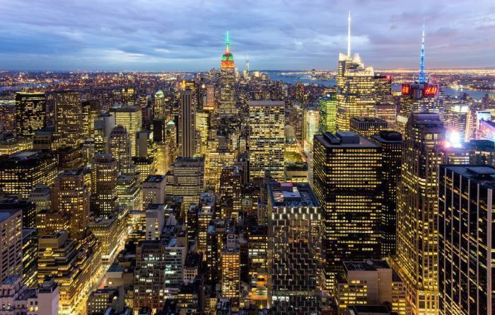 Bird's-eye view of New York City, United States