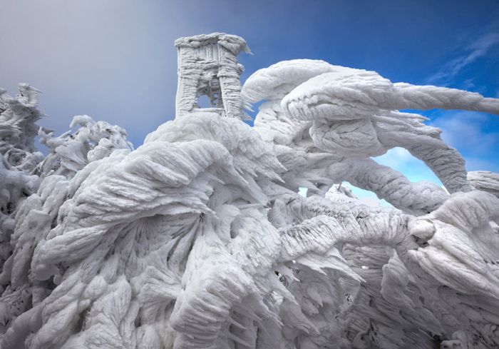 Extreme windswept ice formations by Marko Korošec, Mount Javornik, Dinarides, Slovenia