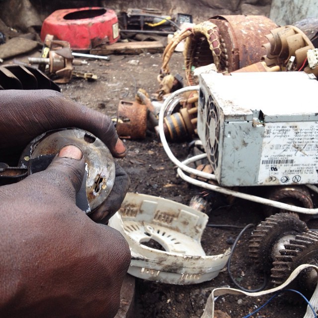 Graveyard for dead computers, Agbogbloshie, Accra, Ghana