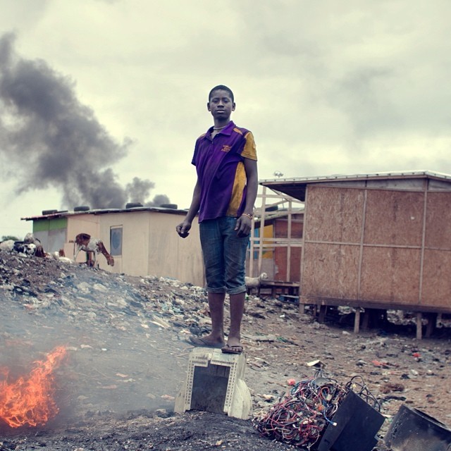 Graveyard for dead computers, Agbogbloshie, Accra, Ghana