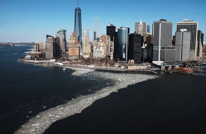 New York City frozen, New York, United States