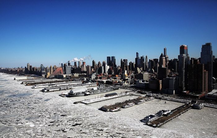 New York City frozen, New York, United States