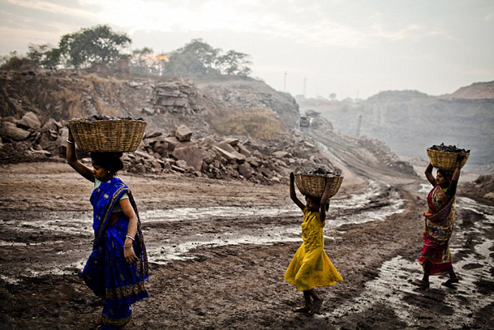 Coal field fire, Jharia, Dhanbad, Jharkhand, India