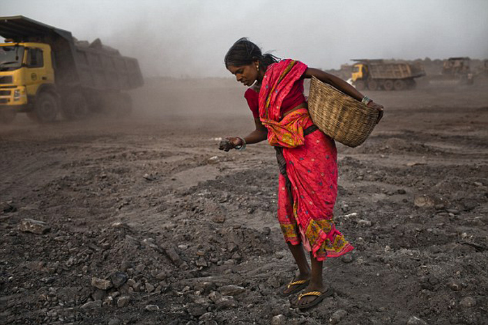 Coal field fire, Jharia, Dhanbad, Jharkhand, India