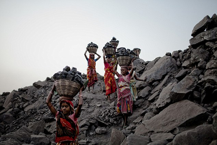 Coal field fire, Jharia, Dhanbad, Jharkhand, India