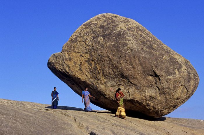 Butterball of Lord Krishna, Mahabalipuram, Kancheepuram, Tamil Nadu, India