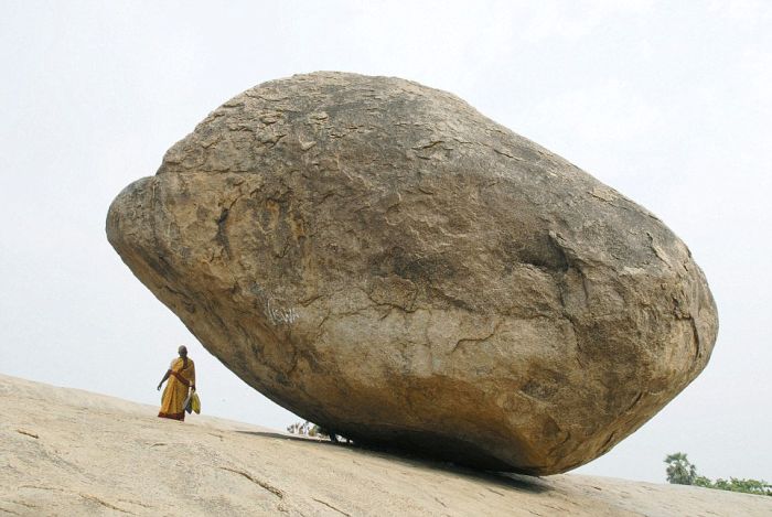 Butterball of Lord Krishna, Mahabalipuram, Kancheepuram, Tamil Nadu, India