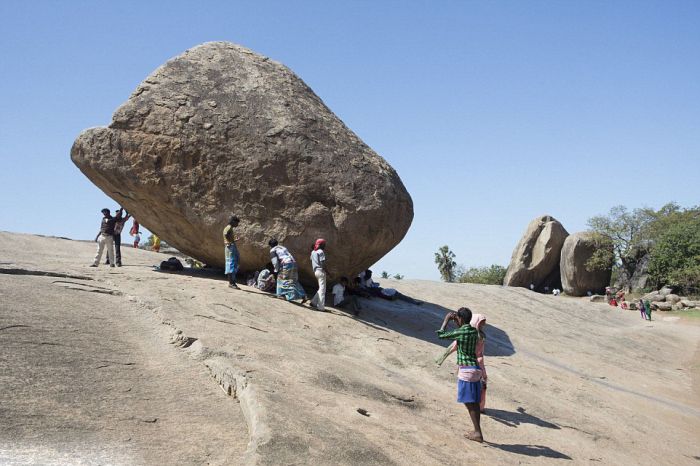 Butterball of Lord Krishna, Mahabalipuram, Kancheepuram, Tamil Nadu, India