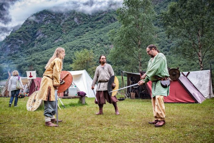 Viking market, Gudvangen, Aurland, Sogn og Fjordane, Norway