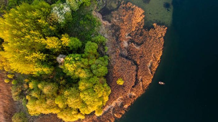 bird's-eye view aerial landscape photography