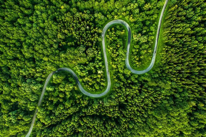 bird's-eye view aerial landscape photography