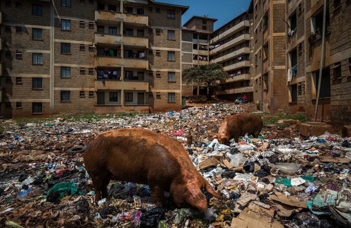 Kibera urban slum, Nairobi, Kenya