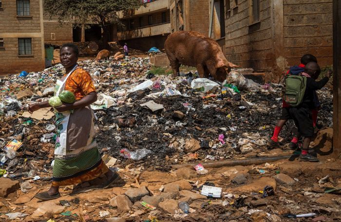 Kibera urban slum, Nairobi, Kenya