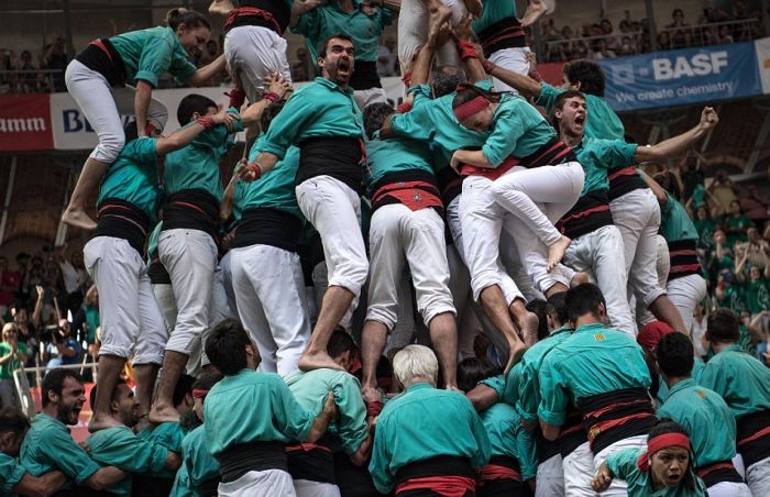 Castell, human tower, Catalonia, Spain