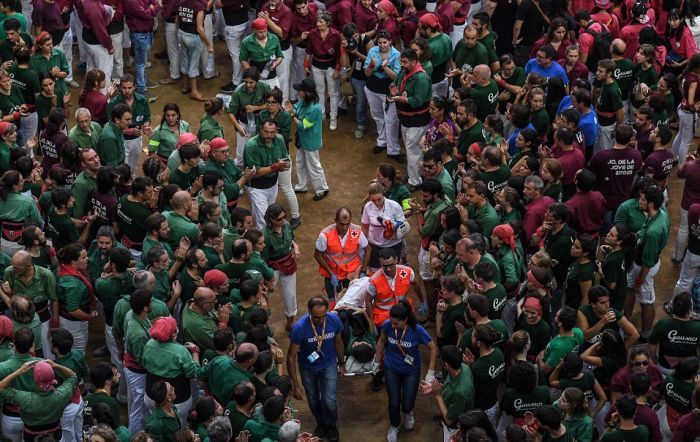 Castell, human tower, Catalonia, Spain