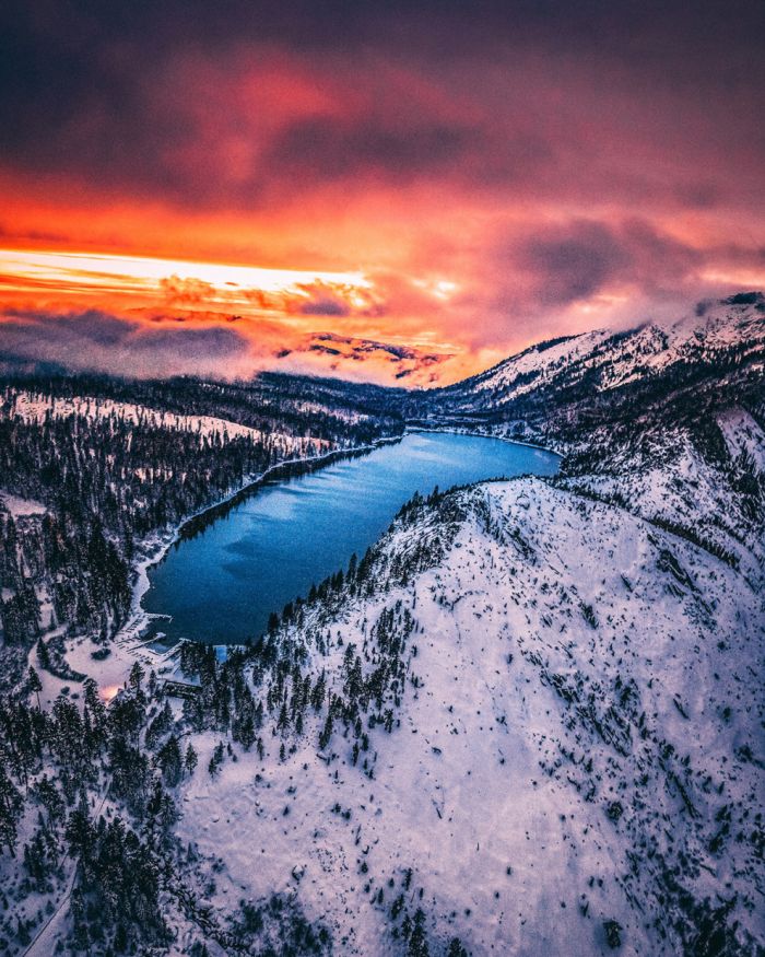 bird's-eye view aerial landscape photography