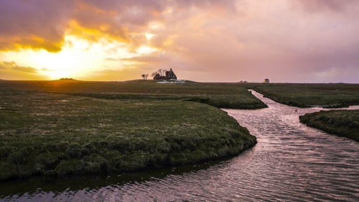 The Halligen islands, North Frisian Islands, Nordfriesland, Germany