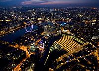 World & Travel: Bird's-eye view of London at night, United Kingdom