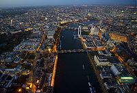 World & Travel: Bird's-eye view of London at night, United Kingdom